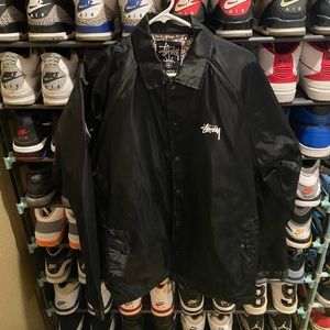 Stussy lined coach jacket black size XL